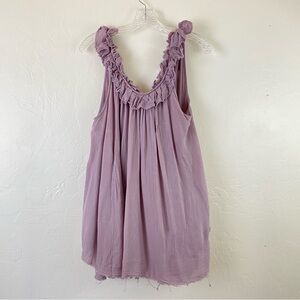 Free People Intimately Size XS Lilac Scoop Neck Chiffon Loose Swing Mini Dress